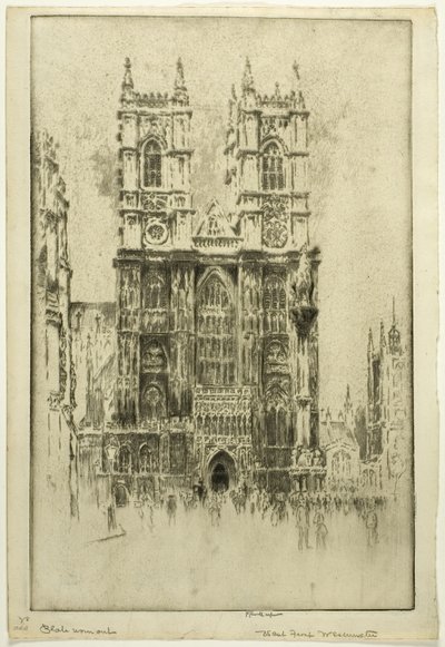Westelijke Voorgevel, Westminster Abbey door Joseph Pennell