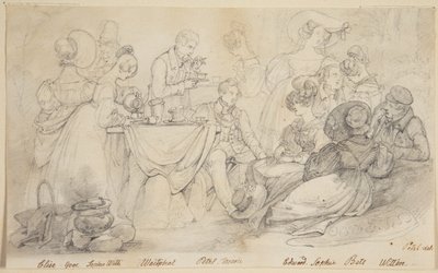 Picknick. 12 dames en heren in de open lucht door Joseph Petzl