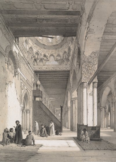 12. Interieur, Moskee van Ibn Toûloun, 1843 door Joseph Philibert Girault De Prangey