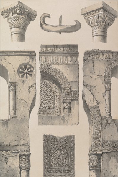 13. Details, Moskee van Ibn Toûloun, 1843 door Joseph Philibert Girault De Prangey