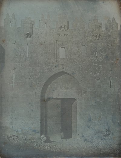 Damascuspoort, Jeruzalem, 1842-44 door Joseph Philibert Girault De Prangey