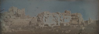 Hexagonale Hof, Tempel van Jupiter, Baalbek, 1843 door Joseph Philibert Girault De Prangey