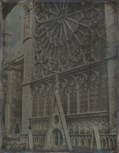Roosvenster, Notre-Dame kathedraal, Parijs door Joseph Philibert Girault De Prangey