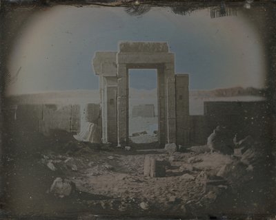 Tempel van Horus, Edfu, 1842-44 door Joseph Philibert Girault De Prangey