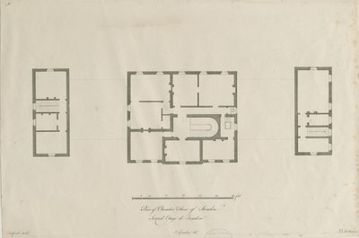 Sandon Hall - Plan van de kamer verdieping door Joseph Pickford
