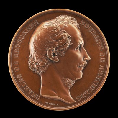 Charles de Brouckère, 1796-1860, burgemeester van Brussel 1848 [voorzijde] door Joseph Pierre Braemt