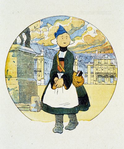 Becassine in de cantiniere. Tekening door Joseph Porphyre Pinchon (1871-1953), 20e eeuw. door Joseph Porphyre Pinchon