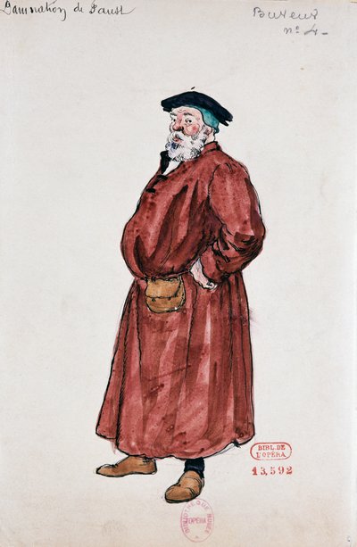 Kostuum voor stamgasten van taverne in Damnation of Faust door Hector Berlioz door Joseph Porphyre Pinchon