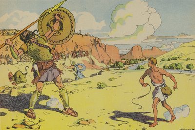 David en Goliath door Joseph Porphyre Pinchon