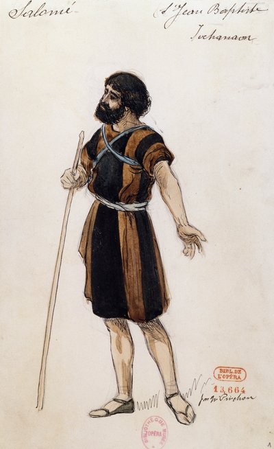 Giovanni Battista voor Salome, door Richard Strauss, uitgevoerd in de Opera Garnier in Parijs, 3 mei door Joseph Porphyre Pinchon