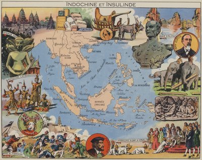 Indochine et Insulinde (kleur litho) door Joseph Porphyre Pinchon