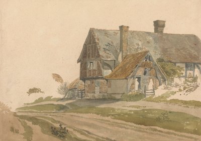 Boerderij met Figuren bij Deur en Raam door Joseph Powell