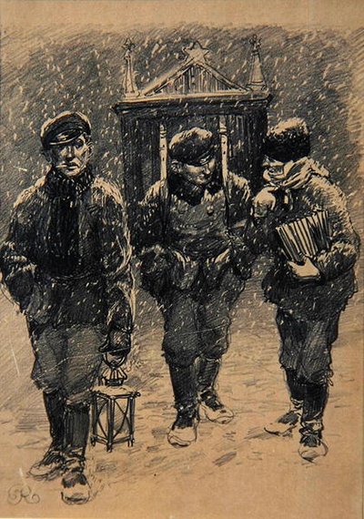 Kerstzangers door Joseph Rapacki