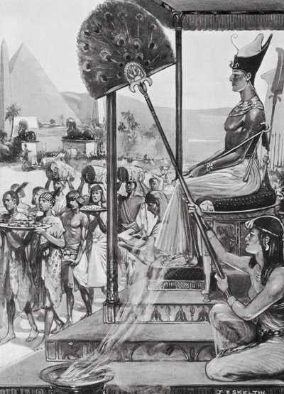 Hulde brengen aan Ramses II, XIXe Dynastie door Joseph Ratcliffe (after) Skelton