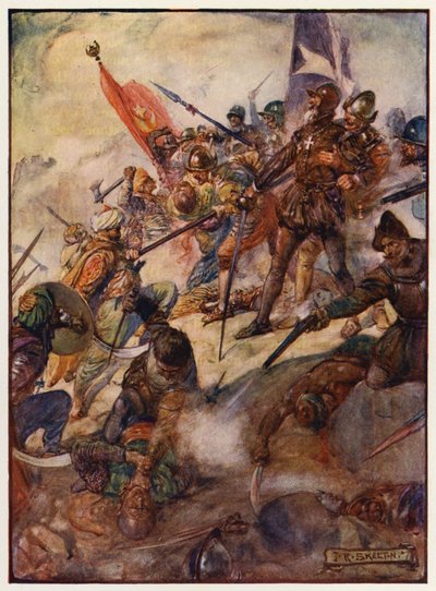 Jean Parisot de la Valette bij het Grote Beleg van Malta door Joseph Ratcliffe (after) Skelton
