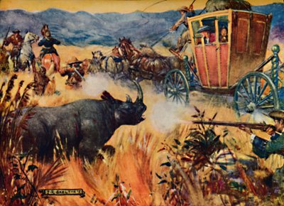 Simon van der Stel en de Neushoorn, 1909 door Joseph Ratcliffe Skelton