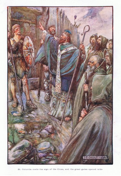 St. Columba maakte het teken van het kruis, en de grote poorten gingen wijd open door Joseph Ratcliffe Skelton