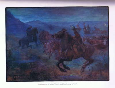 Het getrappel van paardenhoeven en het geloei van het vee door Joseph Ratcliffe Skelton