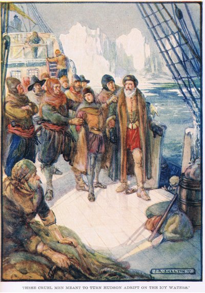 Die wrede mannen wilden Hudson op het ijskoude water laten drijven door Joseph Ratcliffe Skelton
