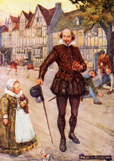 William Shakespeare in Stratford-upon-Avon door Joseph Ratcliffe Skelton