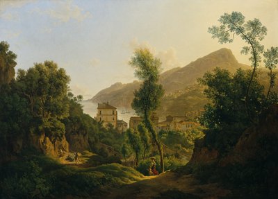 Gezicht op de stad Vietri met uitzicht op de Golf van Salerno door Joseph Rebell