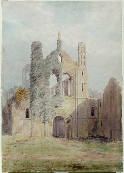 Kirkstall Abbey vanaf de westkant door Joseph Rhodes