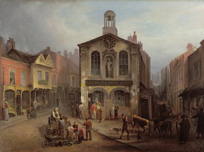 De oude Moot Hall, Leeds, ca. 1825 door Joseph Rhodes