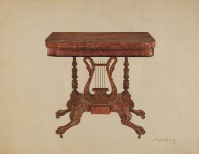 Tafel Lier Voetstuk, 1936 door Joseph Rothenberg