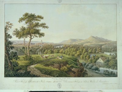 Uitzicht op Jena vanaf Rasenhuehlberg, c.1810 door Joseph Roux