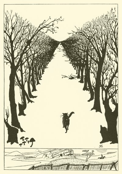 De kat die alleen liep (gravure) door Joseph Rudyard (after) Kipling