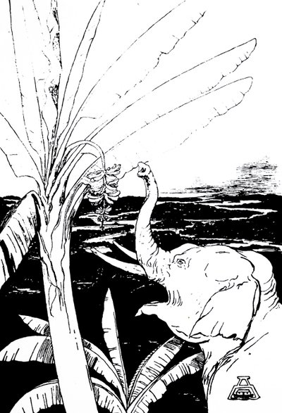 Illustratie van een olifant door Kipling door Joseph Rudyard Kipling