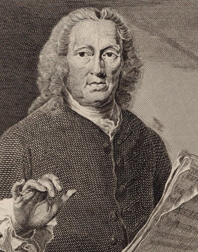 Portret van de zanger en componist Richard Leveridge 1670-1758 door Joseph Saunders