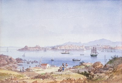 Corfu vanaf het Eiland Vidho, 1789 door Joseph Schranz