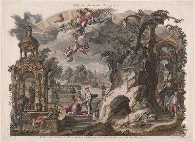 Lente door Joseph Sebastian Klauber, Johann Baptist Klauber, after Johann Wolfgang Baumgartner