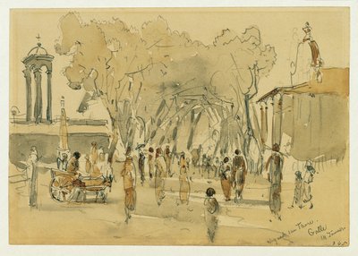 Weg naar de poort in Point de Galle op Ceylon (Sri Lanka) door Joseph Selleny
