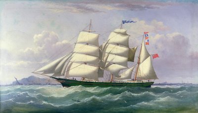 De Barkentine Pawnee in de Ierse Zee door Joseph Semple