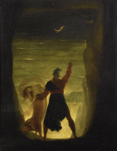 De Storm. Prospero en Ariel door Joseph Severn