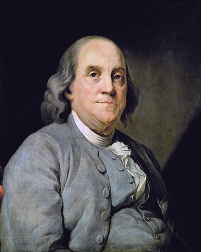 Portret van Benjamin Franklin door Joseph Siffred (after) Duplessis