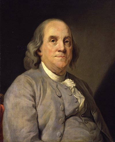 Portret van Benjamin Franklin door Joseph Siffred (after) Duplessis