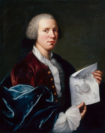 Portret van Ferdinand Berthoud met een Perkament door Joseph Siffred Duplessis