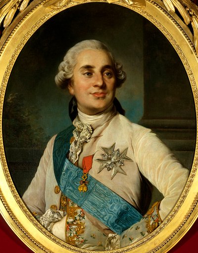 Portret van Lodewijk XVI (1754 - 1793), koning van Frankrijk. door Joseph Siffred Duplessis