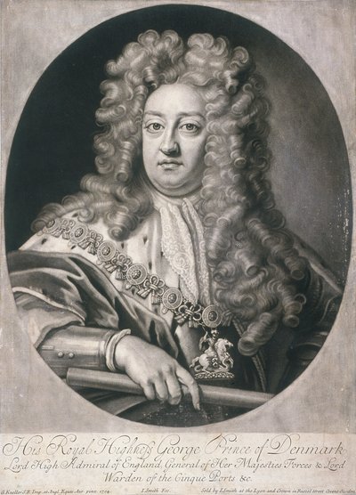 Ovaal portret van George, Prins van Denemarken, 1704 door Joseph Smith