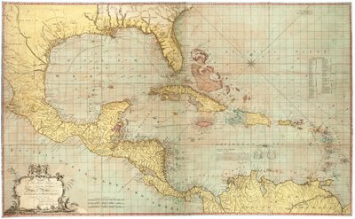 Kaart van de West-Indië door Joseph Smith Speer