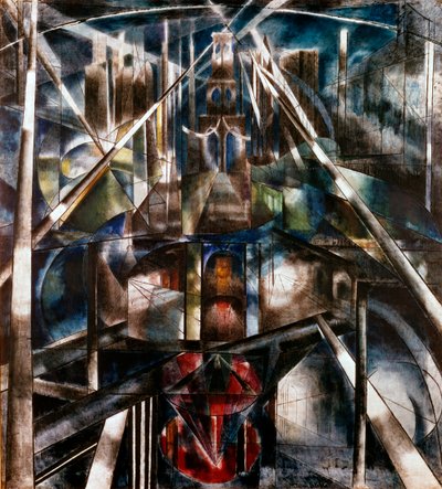 Brooklyn Bridge, 1917 door Joseph Stella