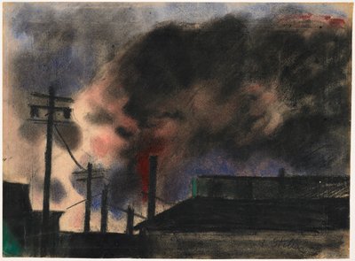 Pittsburgh fabriek scène door Joseph Stella