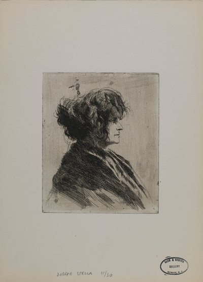 Zonder titel - Vrouw met sjaal en verfomfaaid haar door Joseph Stella