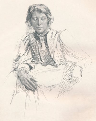 Studie in potlood, ca. 1897 door Joseph Syddall