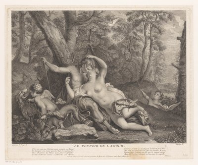 Landschap met Venus en Adonis door Joseph Vanloo