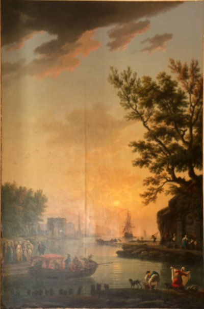 De ingang van een zeehaven bij kalm weer door Claude Joseph Vernet