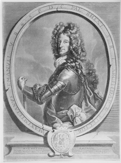 Maximiliaan II Emanuel, keurvorst van Beieren, gegraveerd door Cornelis Vermeulen (gravure) door Joseph Vivien